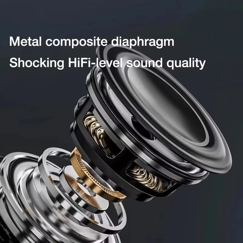 Exploded view of a high-fidelity speaker driver with metal composite diaphragm and coil