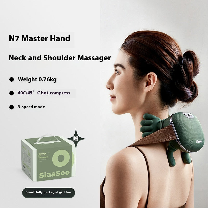 Wireless Electric Neck & Shoulder Massager - Rechargeable Muscle Relief Device