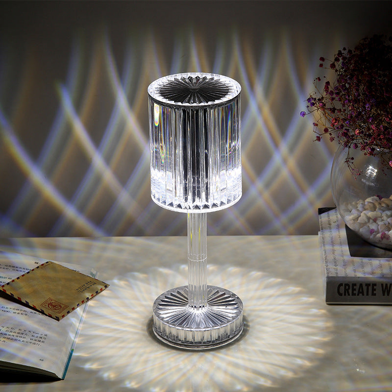 Crystal Diamond Table Lamp - Romantic Warm LED Bedside Light