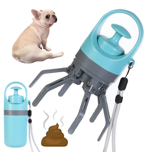 Portable Dog Pooper Scooper with Built-in Bag Dispenser - Easy Clean Pet Waste Picker