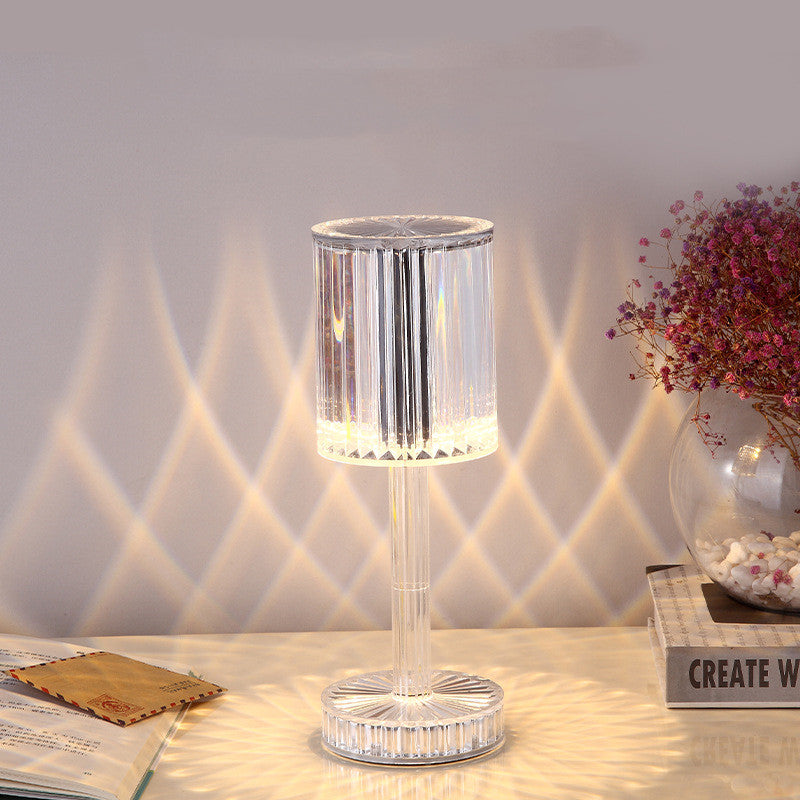 Crystal Diamond Table Lamp - Romantic Warm LED Bedside Light
