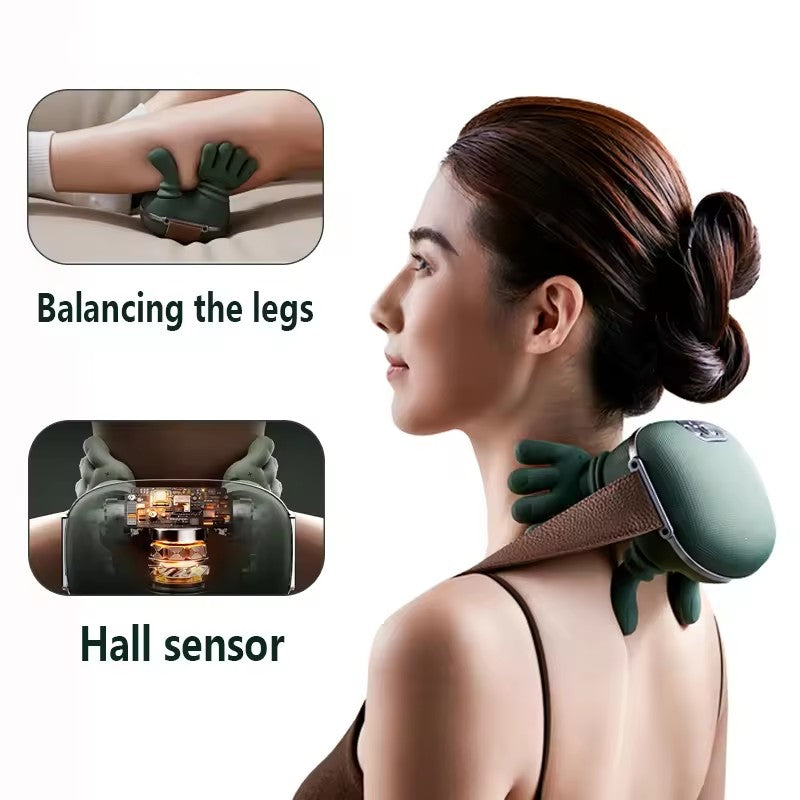Wireless Electric Neck & Shoulder Massager - Rechargeable Muscle Relief Device