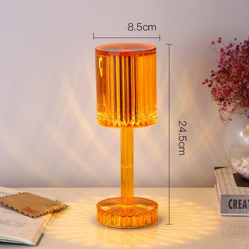 Crystal Diamond Table Lamp - Romantic Warm LED Bedside Light