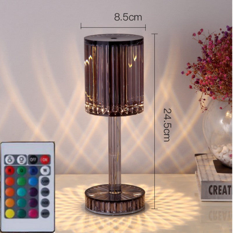 Crystal Diamond Table Lamp - Romantic Warm LED Bedside Light