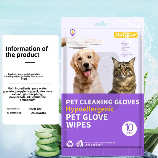 Pet Cleaning Gloves Wipes