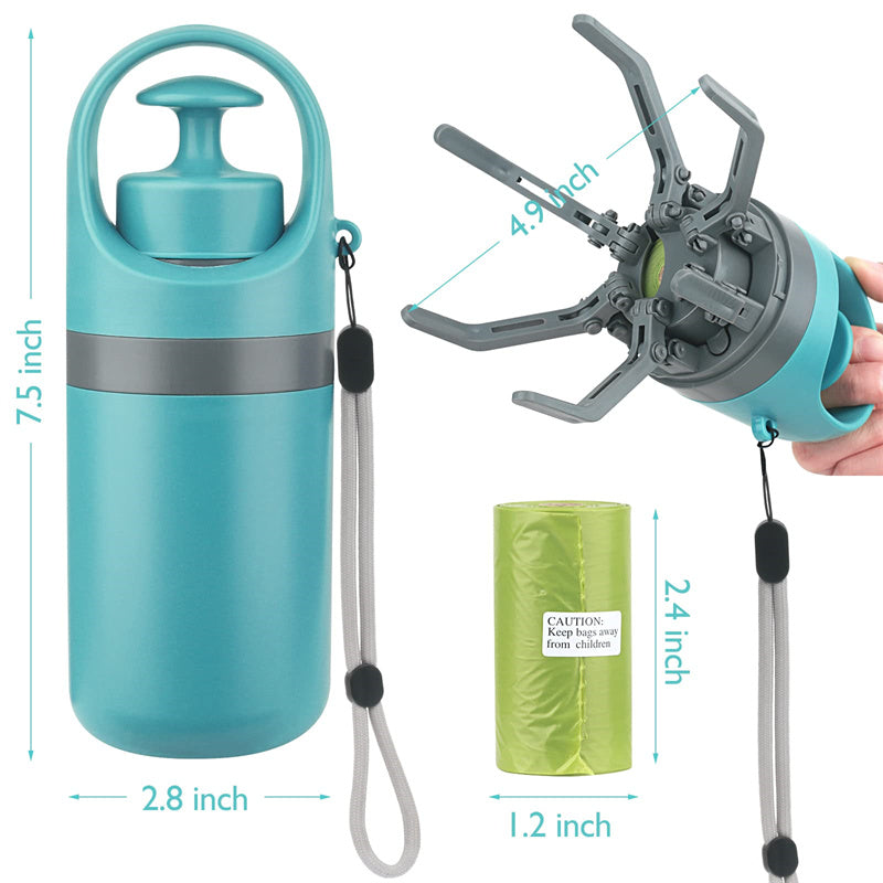 Portable Dog Pooper Scooper with Built-in Bag Dispenser - Easy Clean Pet Waste Picker