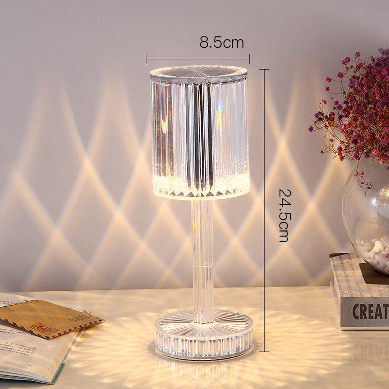 Crystal Diamond Table Lamp - Romantic Warm LED Bedside Light