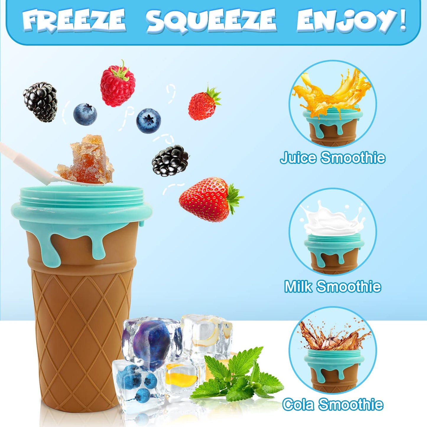 500ml Slushy Maker Cup - Quick-Frozen Smoothie & Juice Bottle for Summer