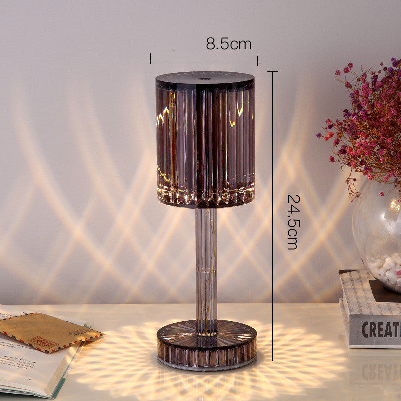 Crystal Diamond Table Lamp - Romantic Warm LED Bedside Light