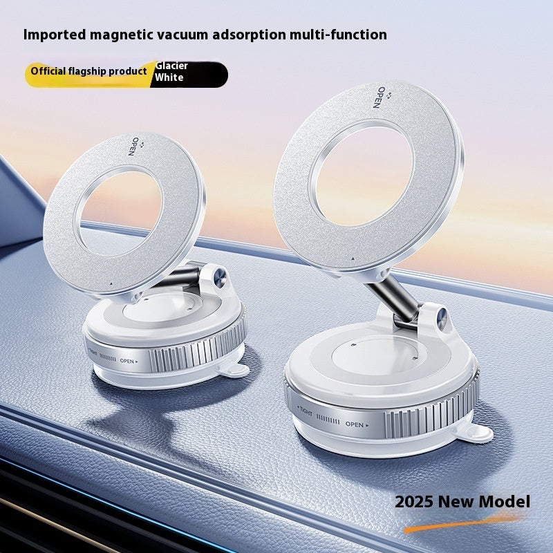 Magnetic Phone Holder with Vacuum Suction - Foldable Adjustable Car Mount