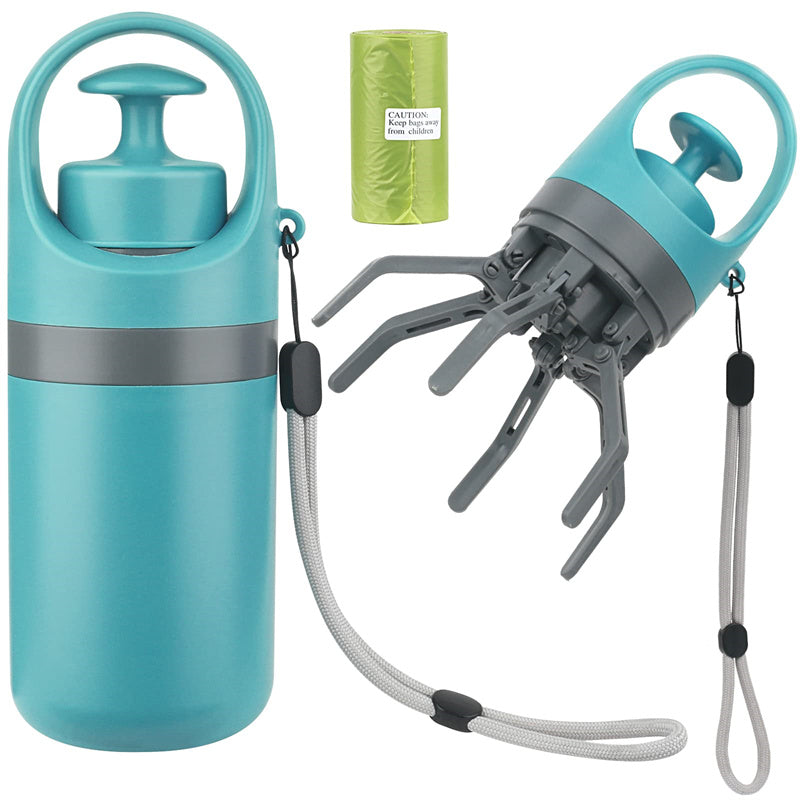 Portable Dog Pooper Scooper with Built-in Bag Dispenser - Easy Clean Pet Waste Picker