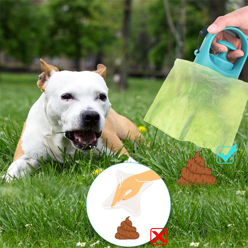 Portable Dog Pooper Scooper with Built-in Bag Dispenser - Easy Clean Pet Waste Picker