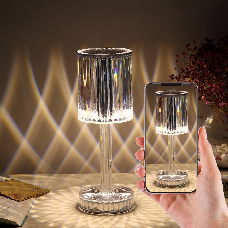 Crystal Diamond Table Lamp - Romantic Warm LED Bedside Light