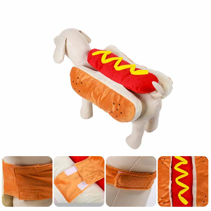 Funny Halloween Costumes For Dogs Puppy Pet Clothing Hot Dog Design