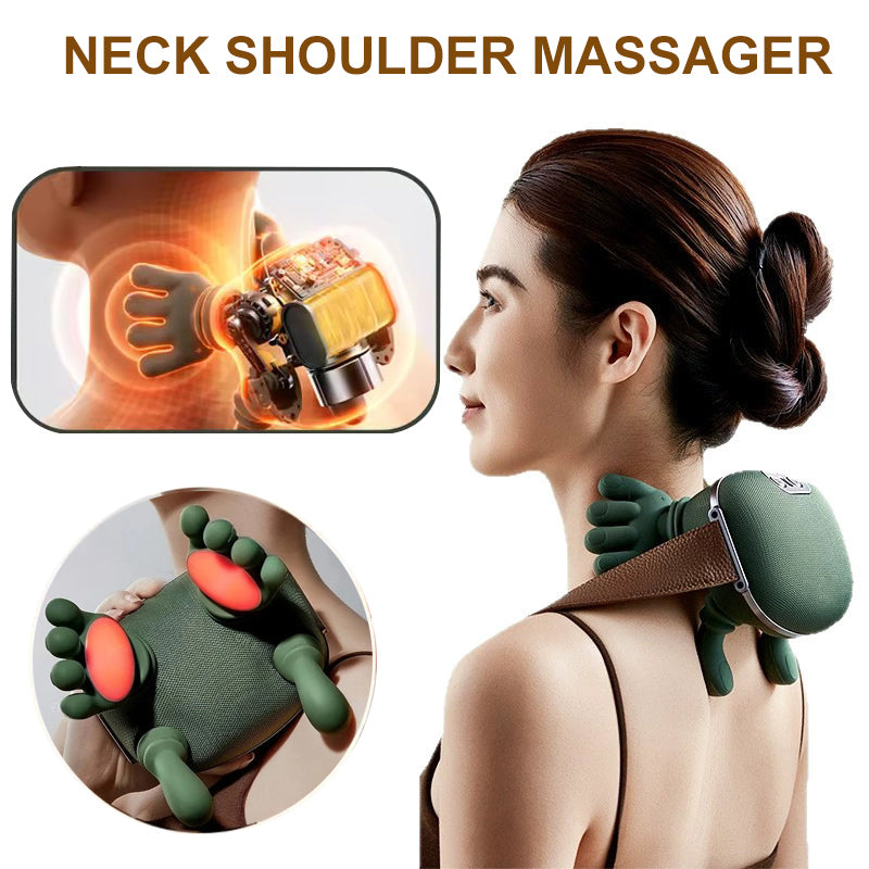 Wireless Electric Neck & Shoulder Massager - Rechargeable Muscle Relief Device